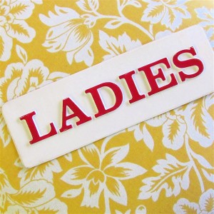 ladies room sign